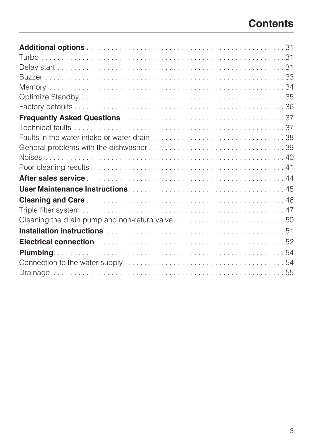 Miele G 4286, G 4281 manual Contents 