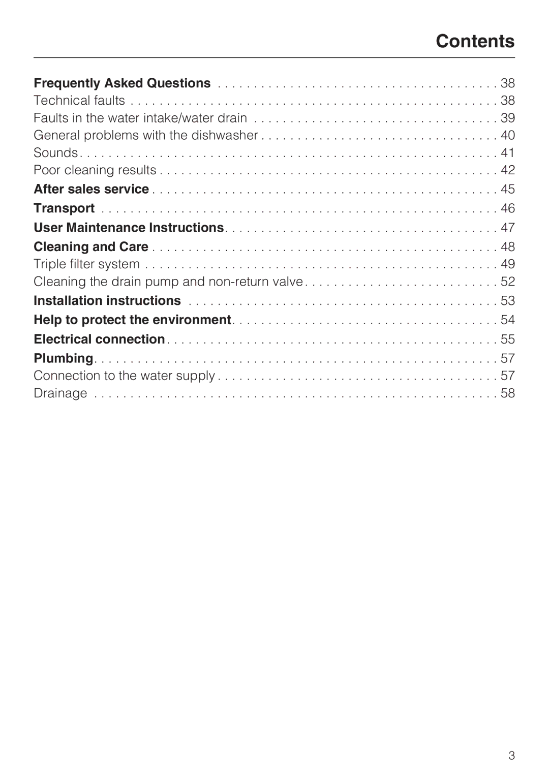 Miele G 5170, G 5175 manual Contents 