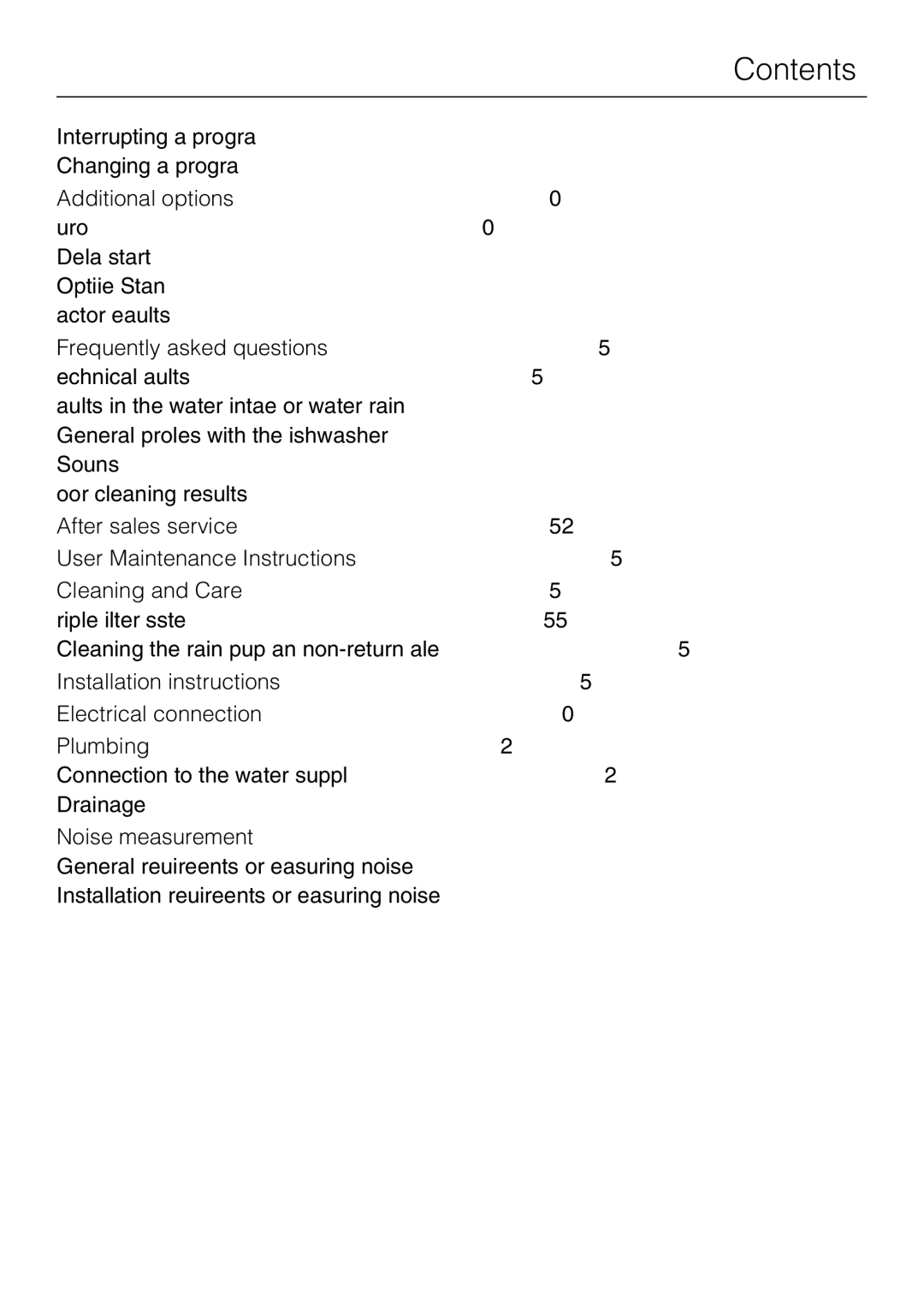 Miele G 5220, G 5225 operating instructions Contents 