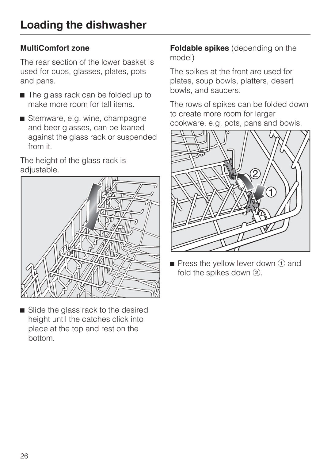 Miele G 5285, G 5280 manual MultiComfort zone 