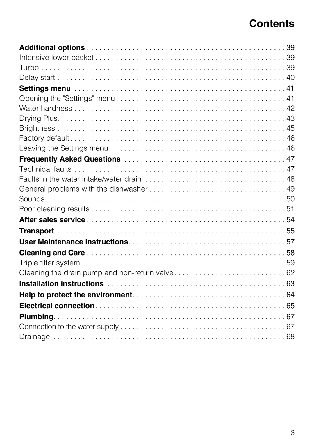 Miele G 5700, G 5705 operating instructions Contents 