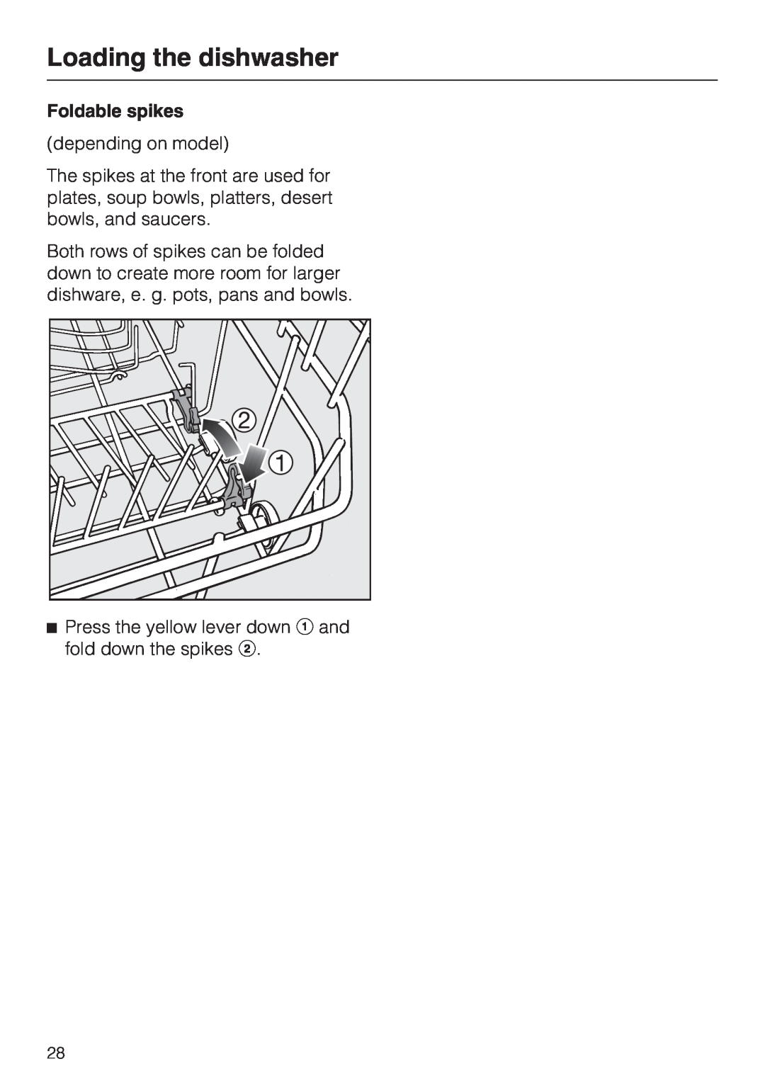 Miele G 5705, G 5700 operating instructions Loading the dishwasher, depending on model 