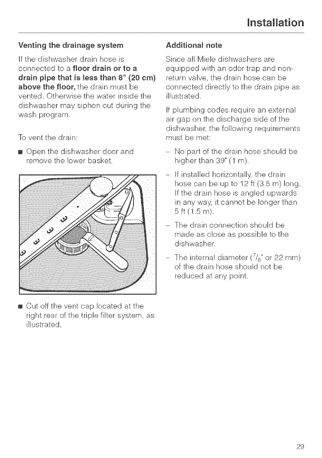 Miele G 843, G 643, G 663 installation instructions Installation 