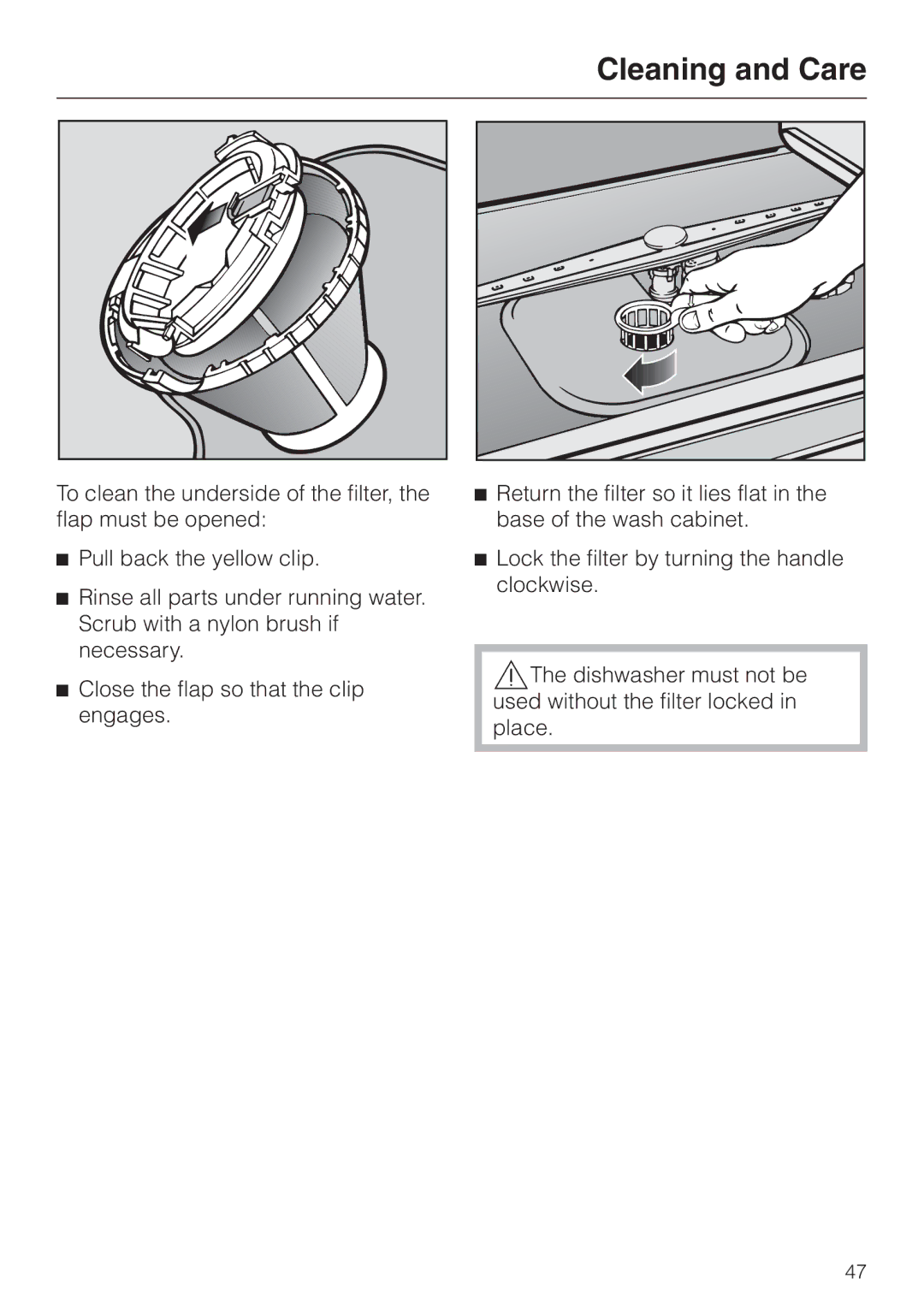 Miele 05-724-281, G 663 Plus, G 863 Plus operating instructions Cleaning and Care 