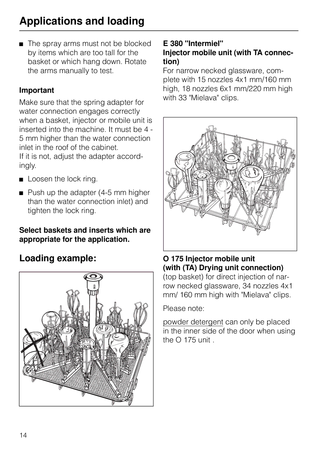 Miele G 7783 CD operating instructions Loading example 