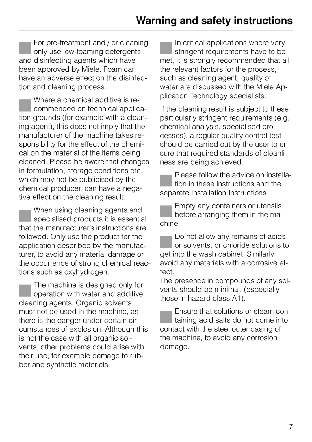 Miele G 7783 CD operating instructions 