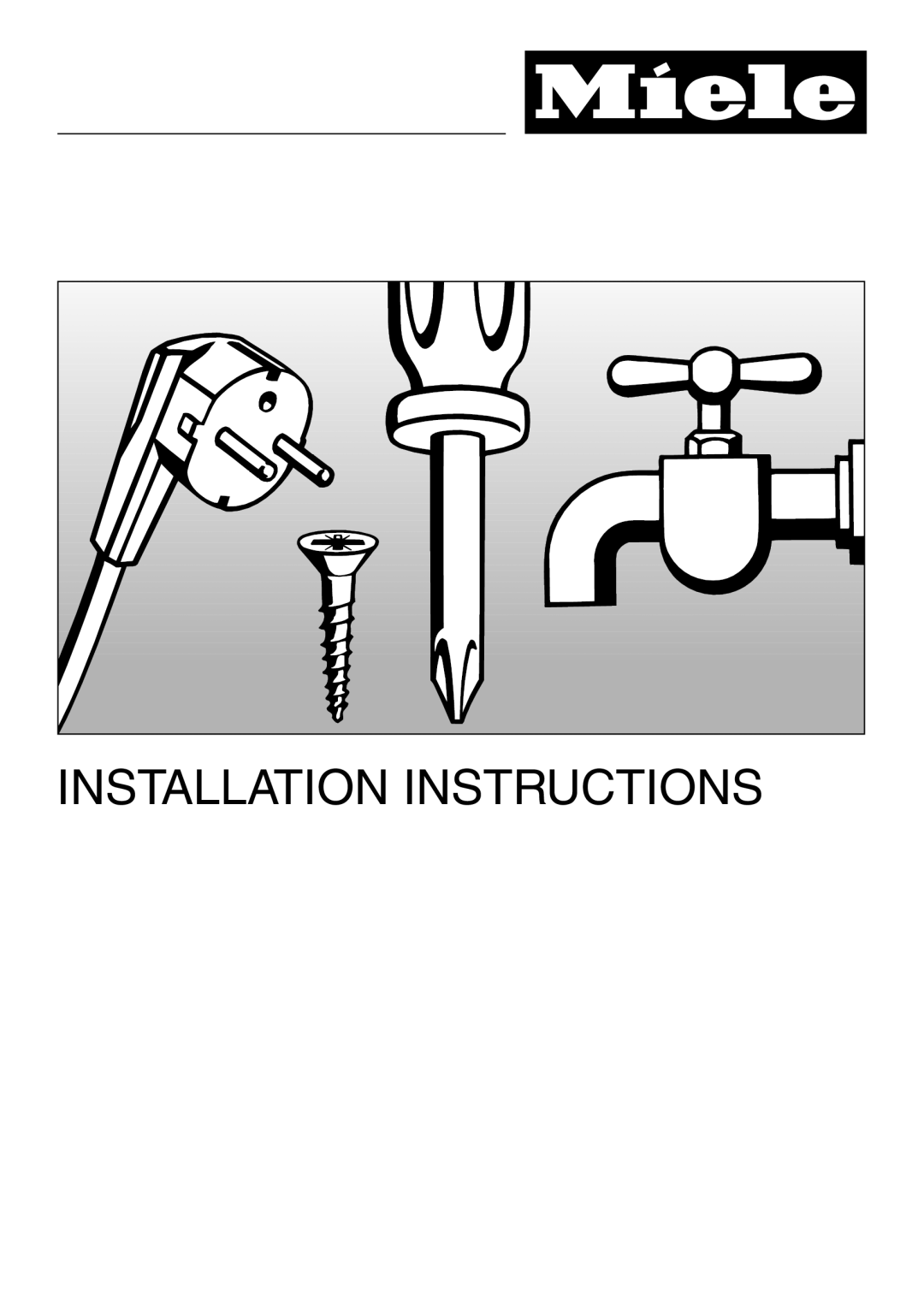 Miele G 7804 manual Installation Instructions 
