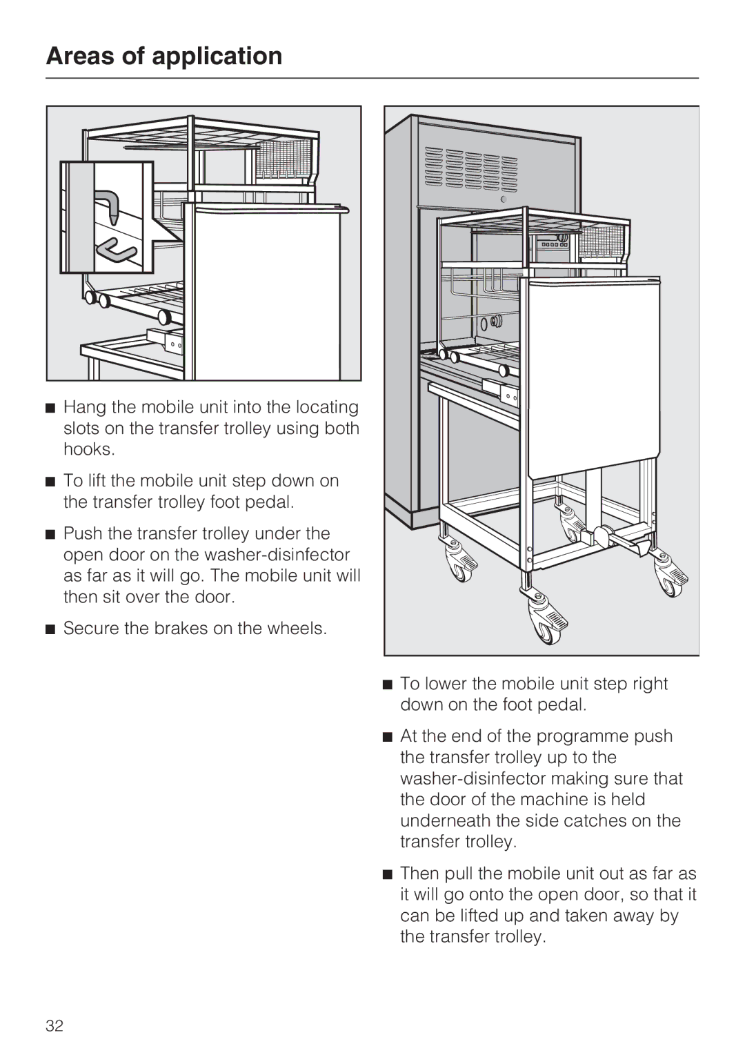 Miele G 7824, G 7823 operating instructions Areas of application 