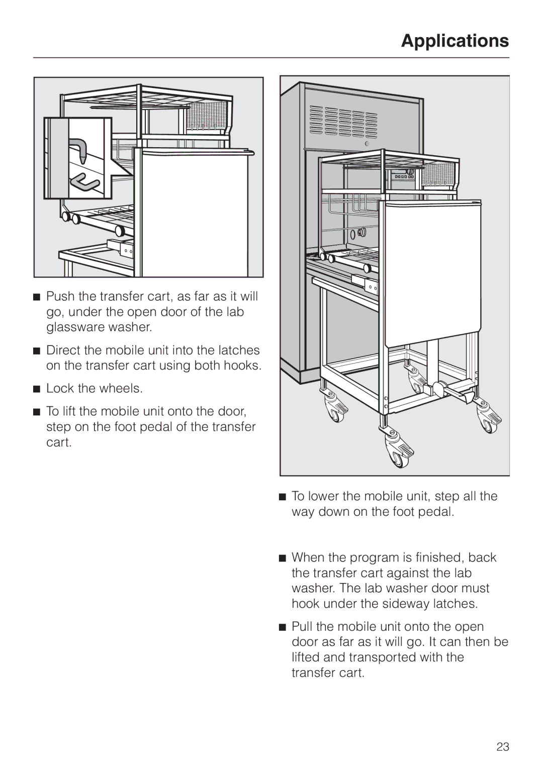 Miele G 7825, G 7826 manual Applications 