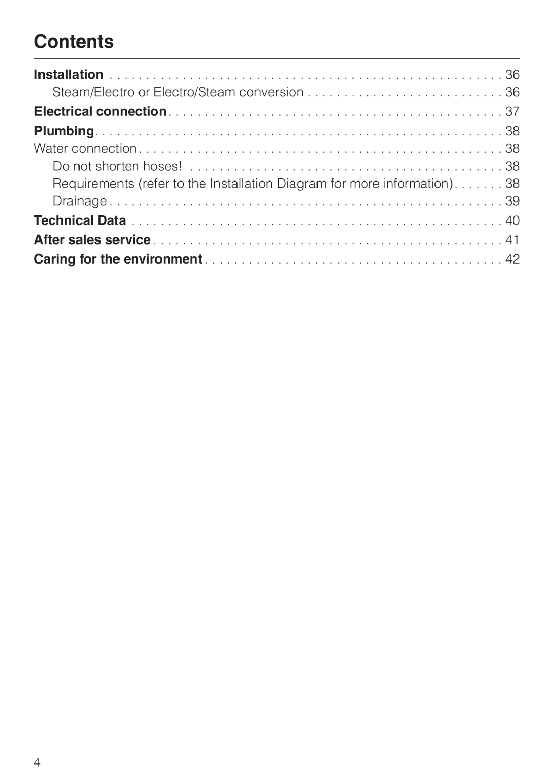 Miele G 7826, G 7825 manual Contents 