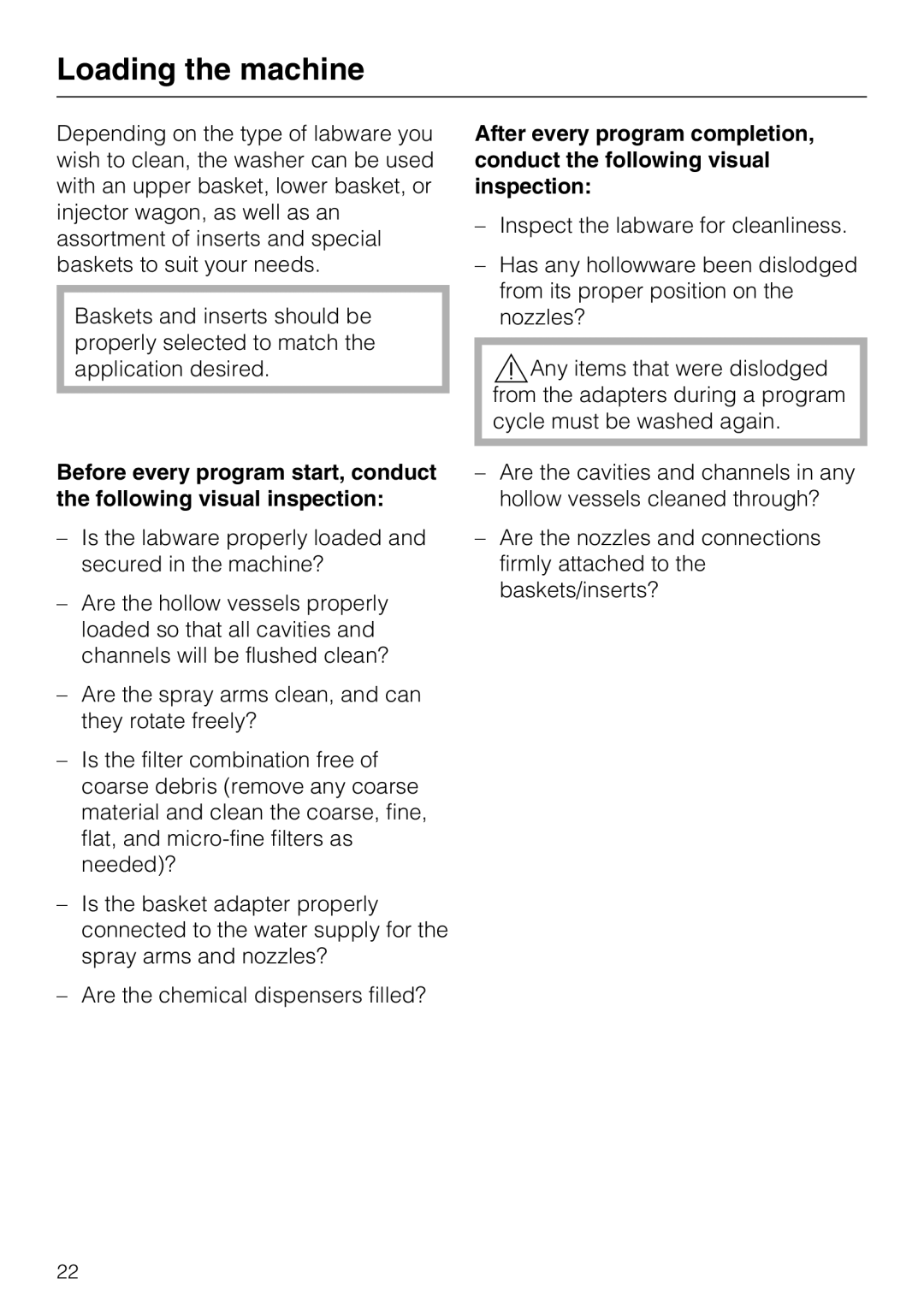 Miele G 7883 installation instructions Loading the machine 