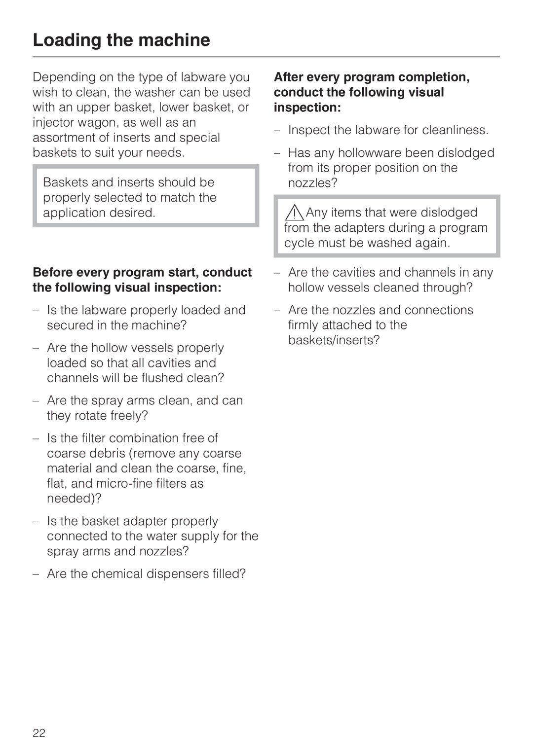 Miele G 7893 installation instructions Loading the machine 