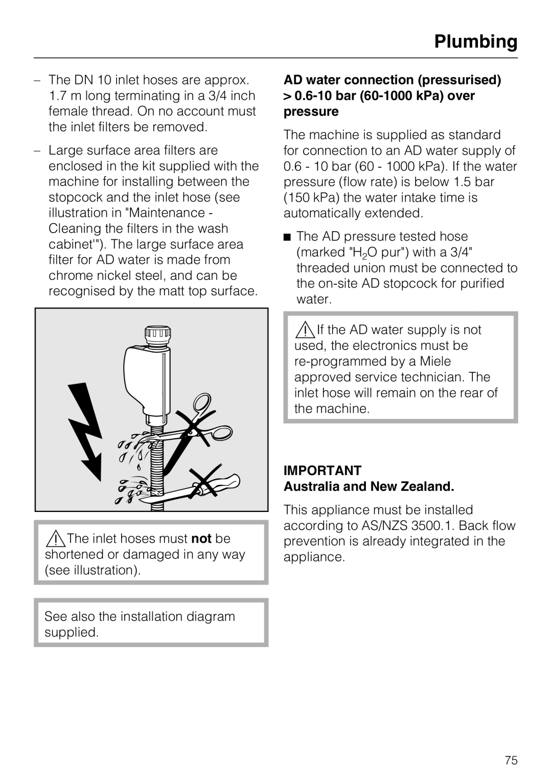 Miele G 7893 operating instructions Australia and New Zealand 