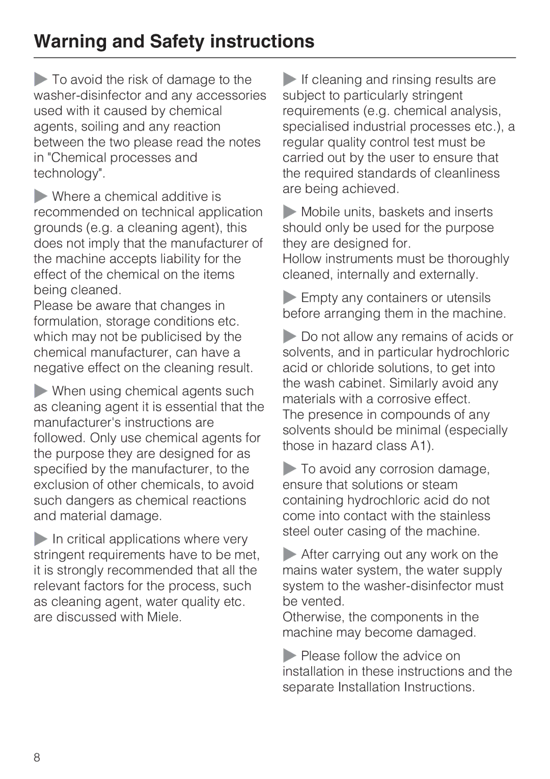 Miele G 7893 operating instructions 