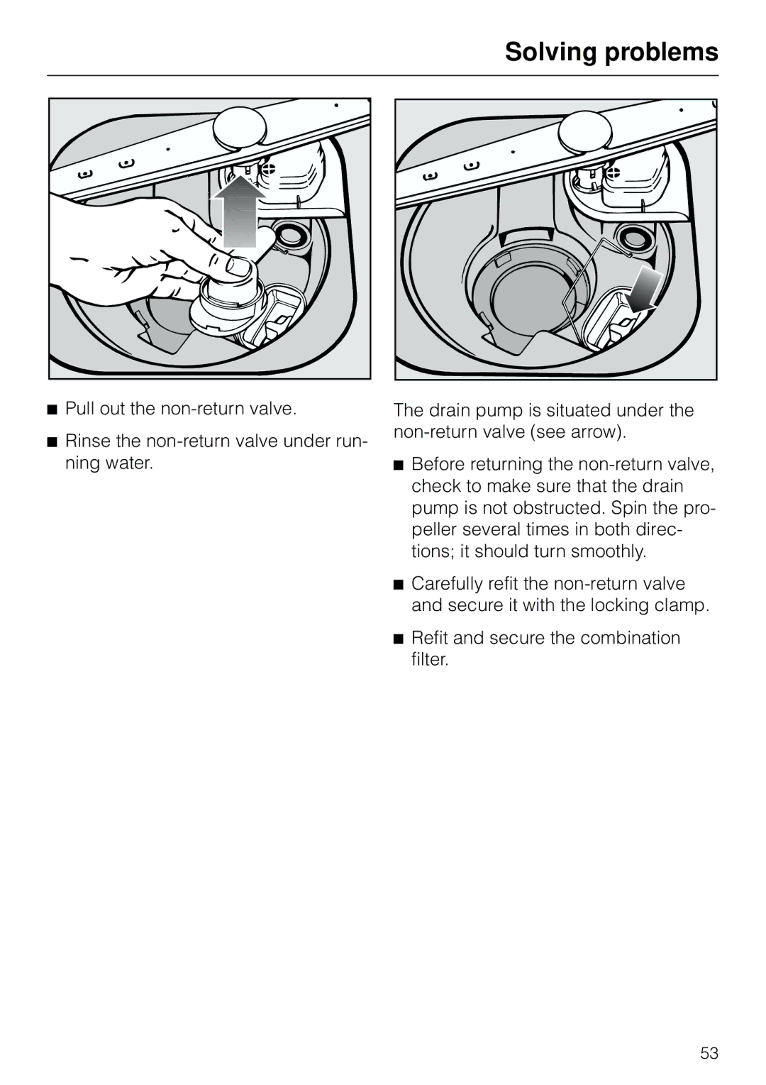 Miele G 803 manual Solving problems 