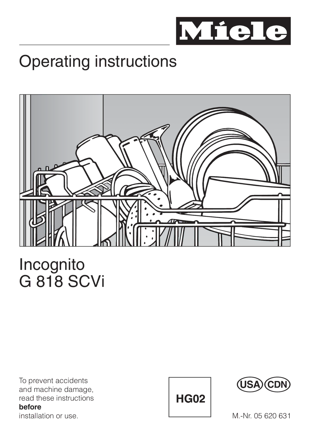 Miele G 818 SCVI operating instructions Operating instructions Incognito SCVi 