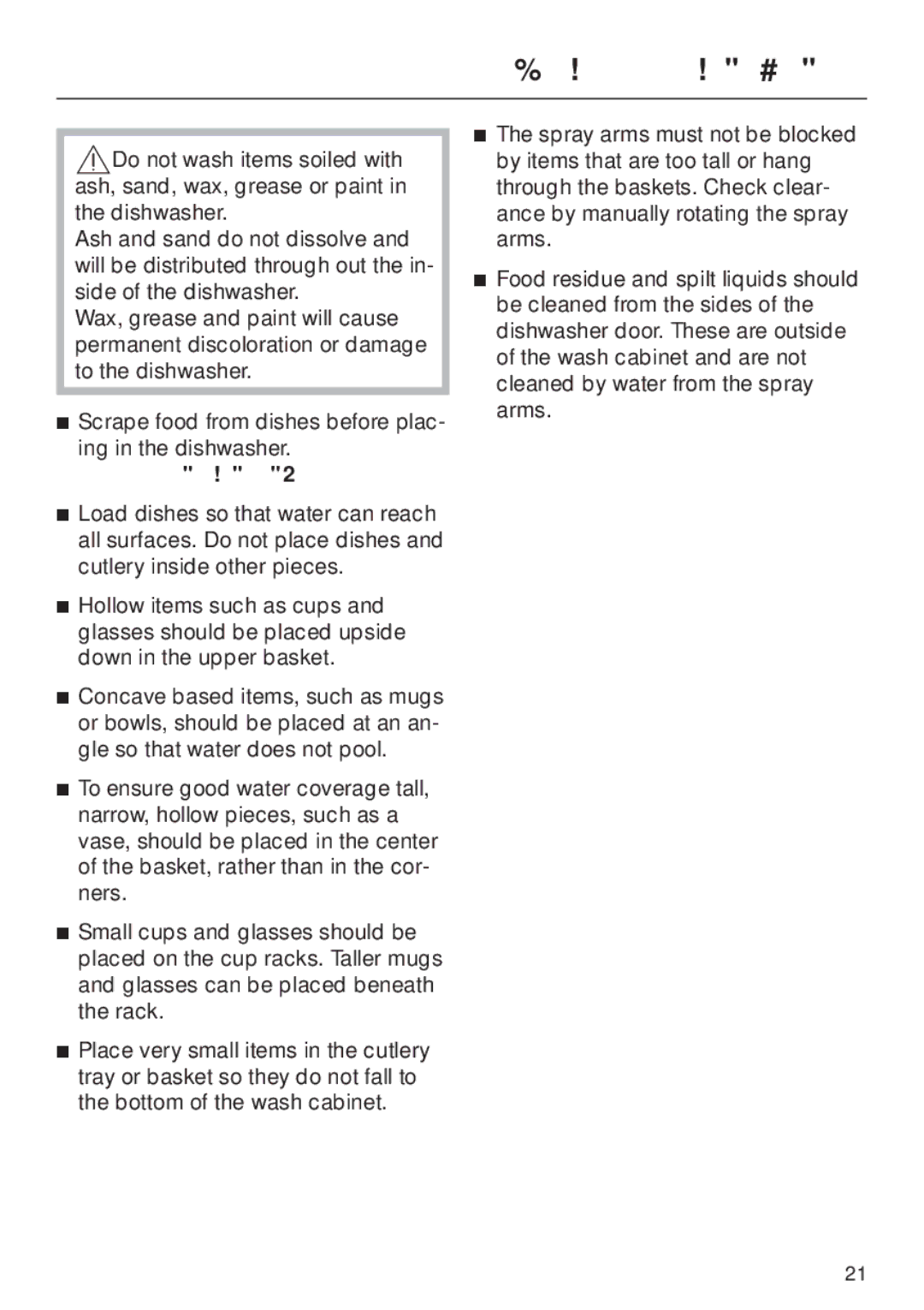 Miele G 832 SC manual Loading the dishwasher, Do not rinse dishes 