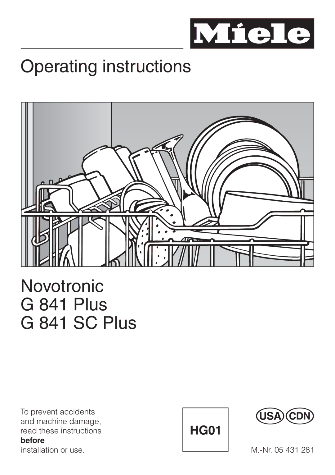 Miele G 841 SC PLUS, G 841 PLUS manual Operating instructions Novotronic Plus SC Plus 