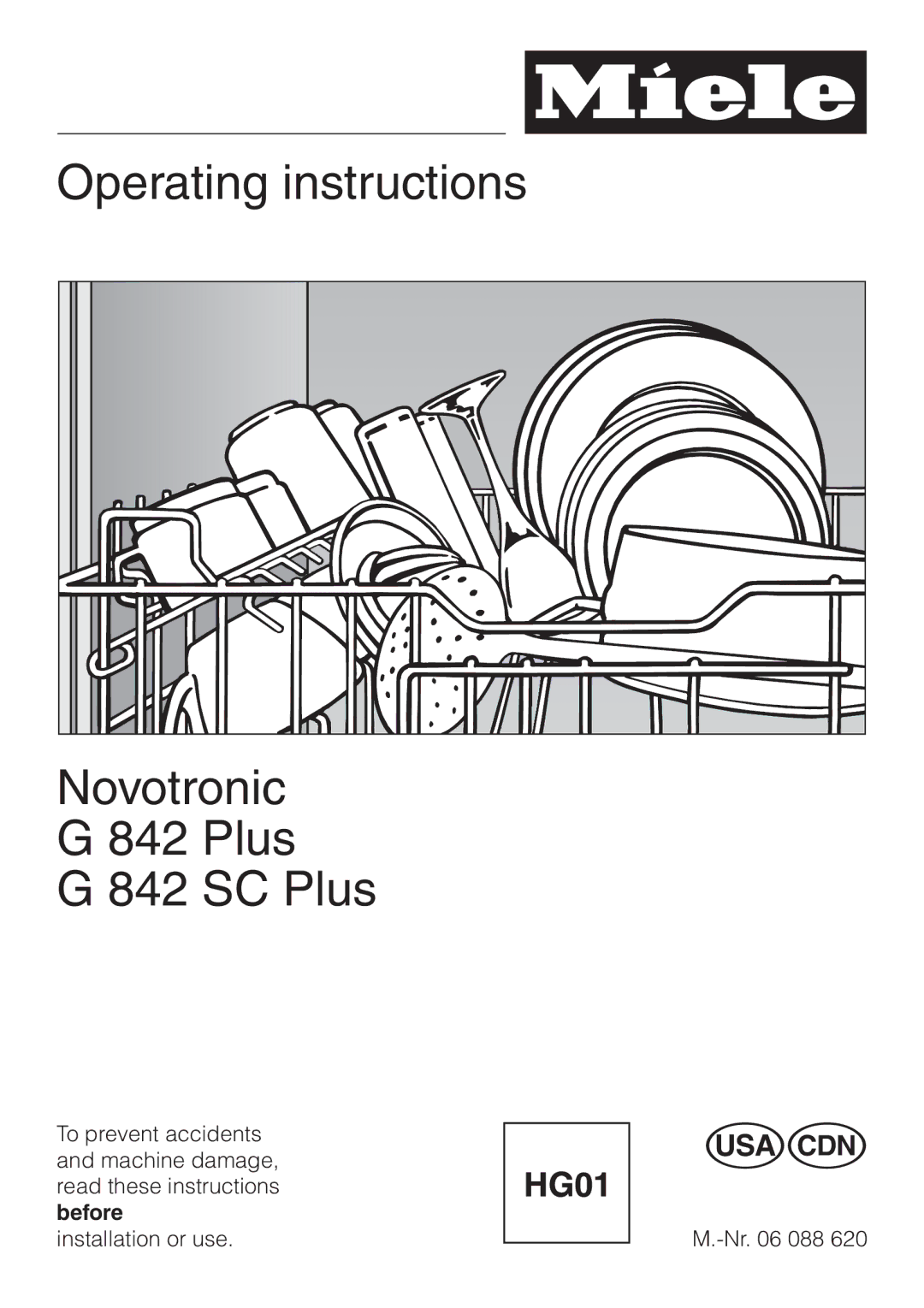 Miele G 842 SC PLUS, G 842 PLUS manual Operating instructions Novotronic Plus SC Plus 