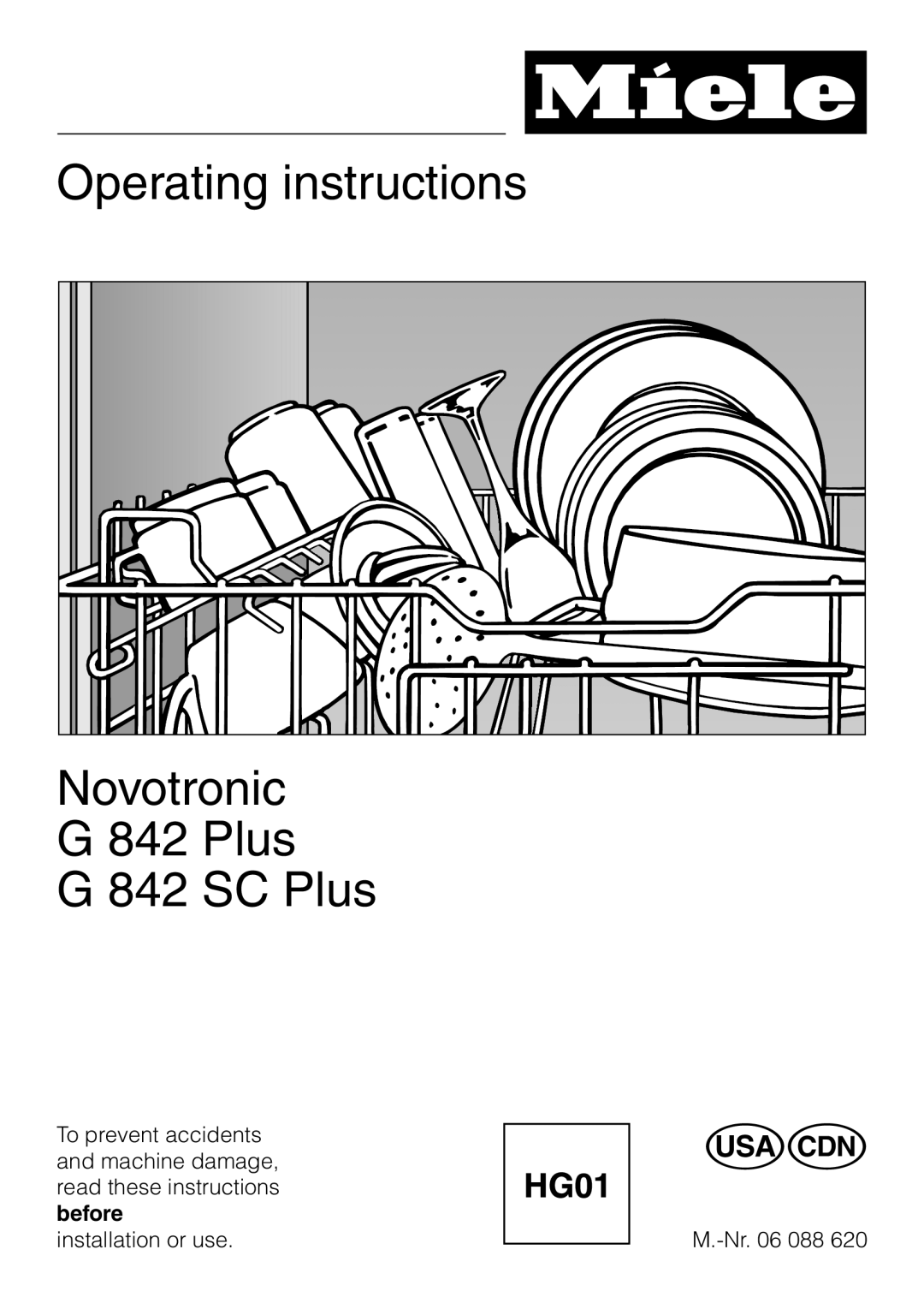 Miele G 842 SC PLUS, G 842 PLUS manual Operating instructions, Novotronic G 842 Plus G 842 SC Plus 