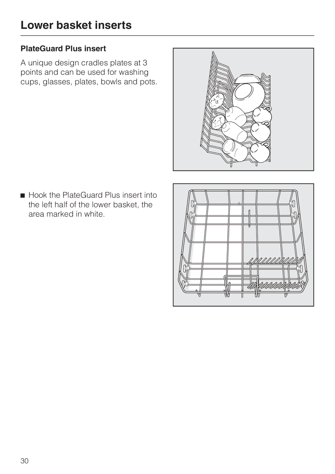 Miele G 851 SC Plus operating instructions PlateGuard Plus insert 