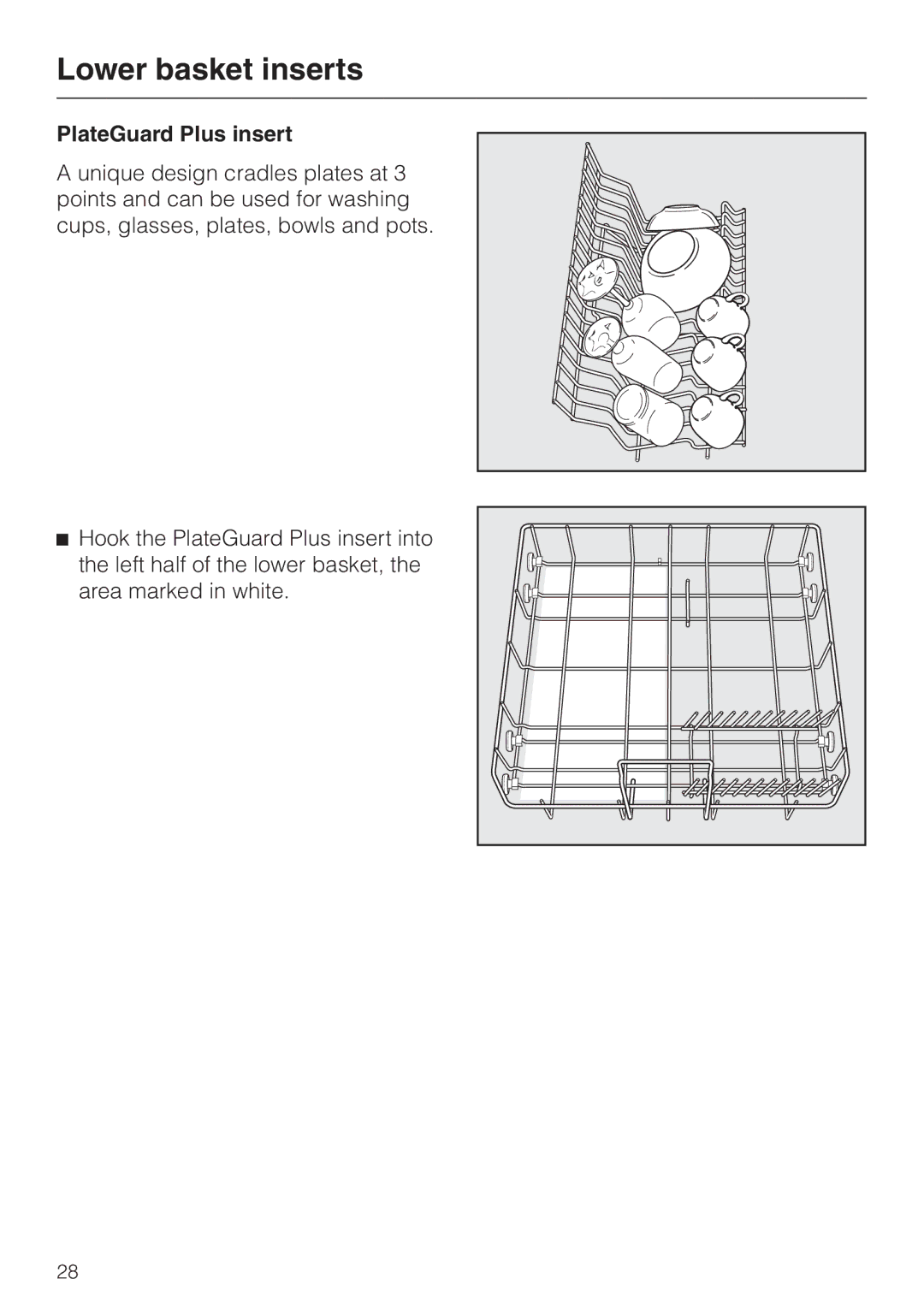 Miele G 851 operating instructions PlateGuard Plus insert 