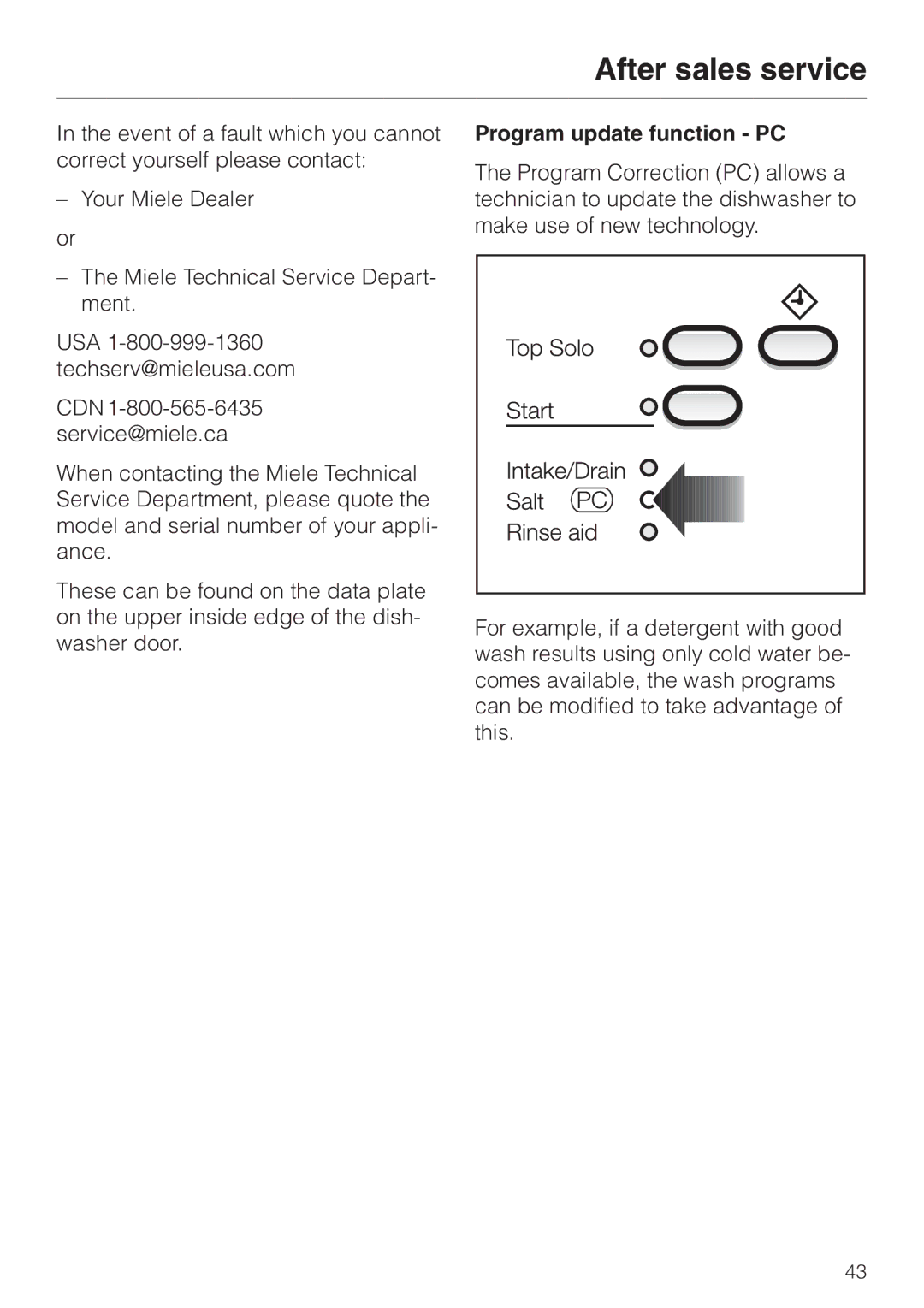 Miele G 856 SC ELITE manual After sales service, Program update function PC 