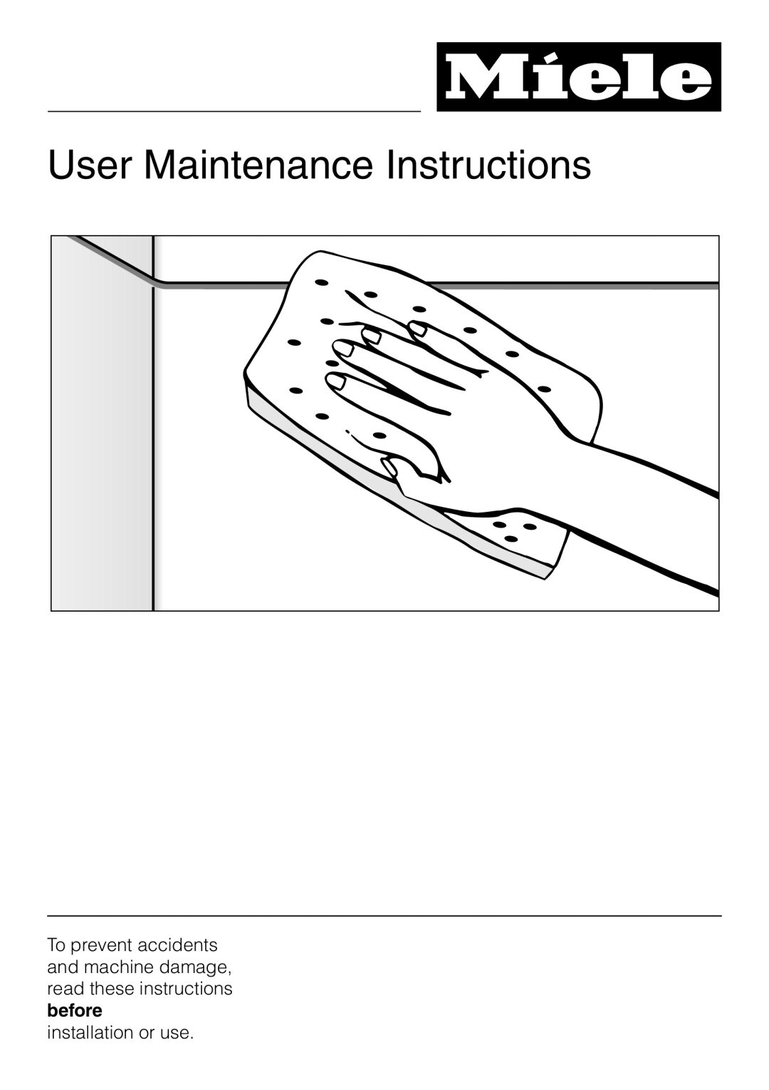 Miele G 856 SC ELITE manual User Maintenance Instructions, installation or use 