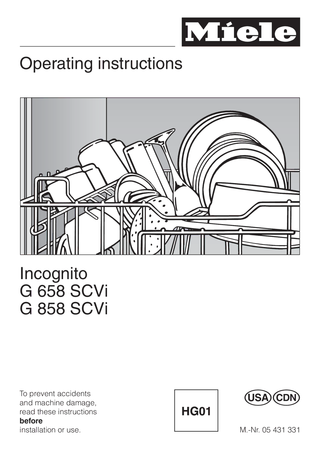 Miele G 658 SCVI, G 858 SCVI operating instructions Operating instructions Incognito SCVi 