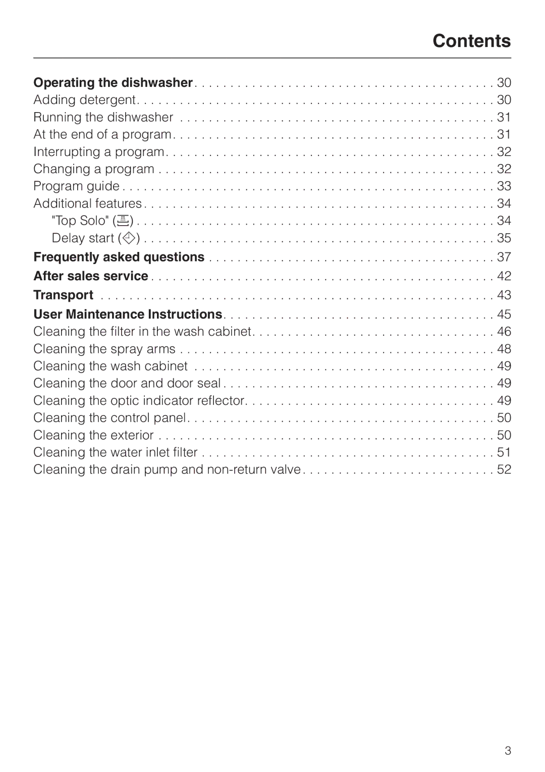 Miele G 663 PLUS, G 863 PLUS operating instructions Contents 