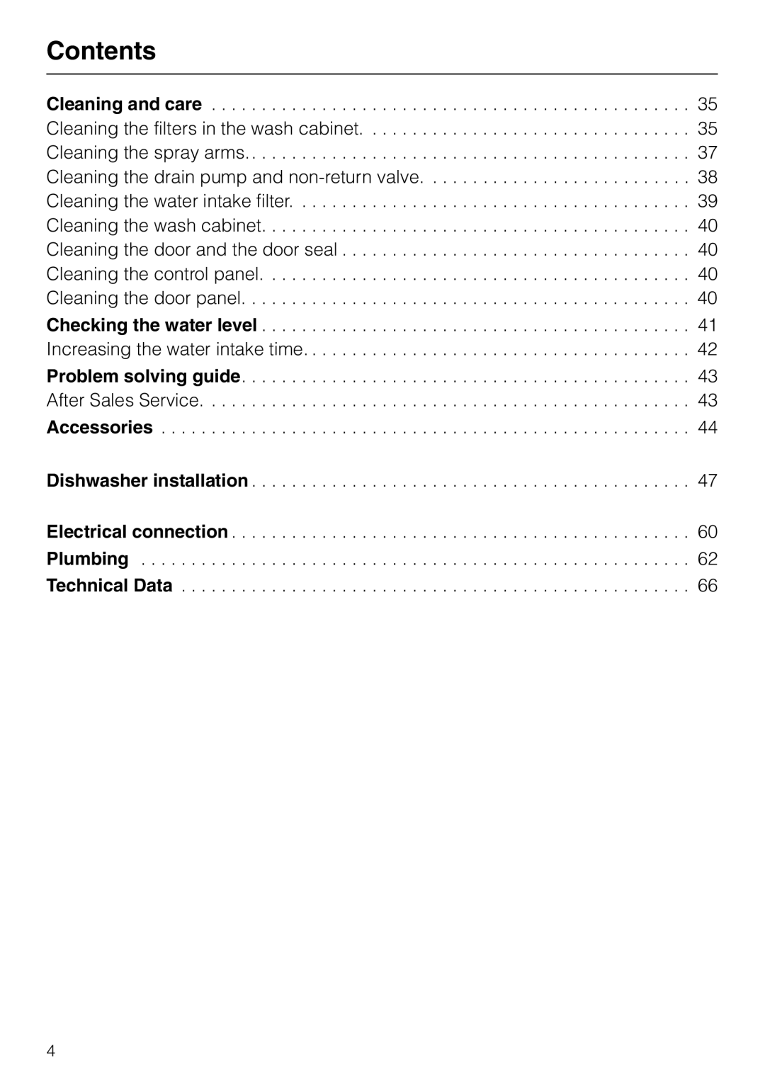 Miele G 865 operating instructions Dishwasher installation 