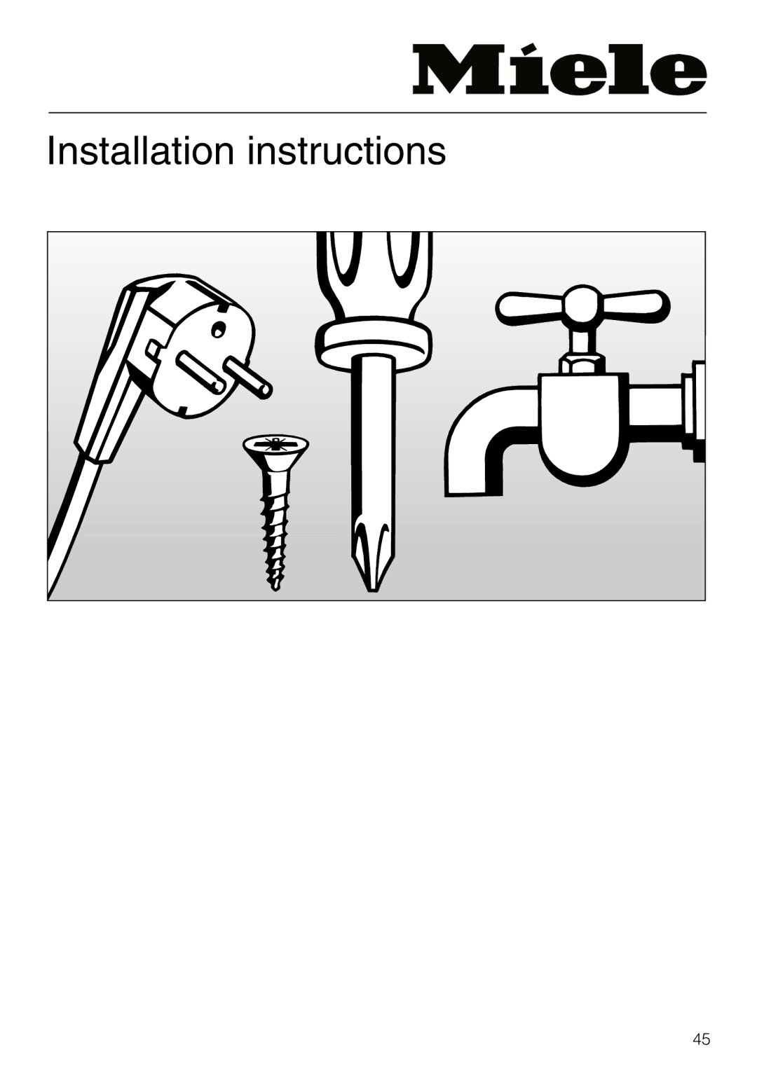 Miele G 865 operating instructions Installation instructions 