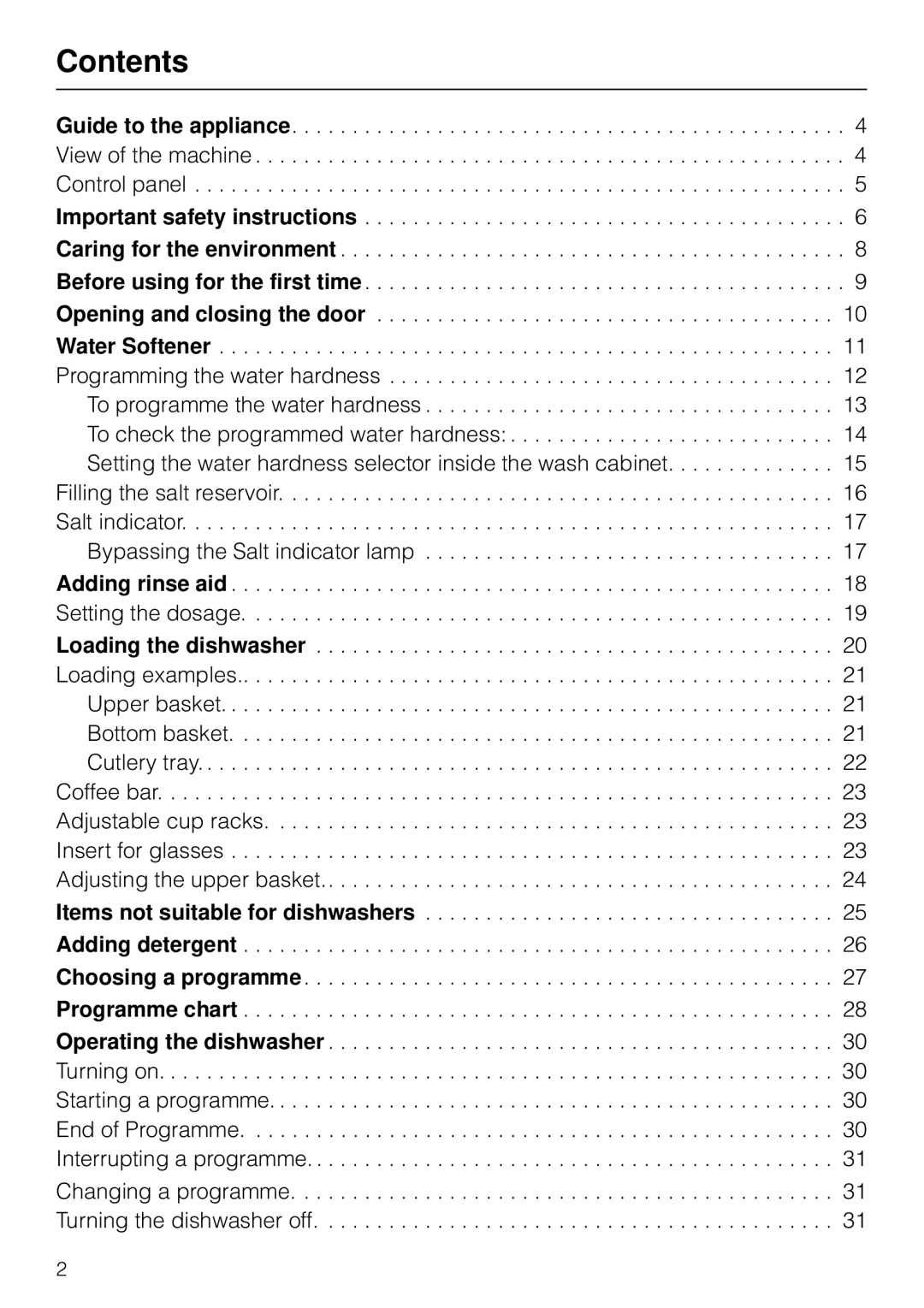 Miele G 879 SCVI installation instructions Contents 