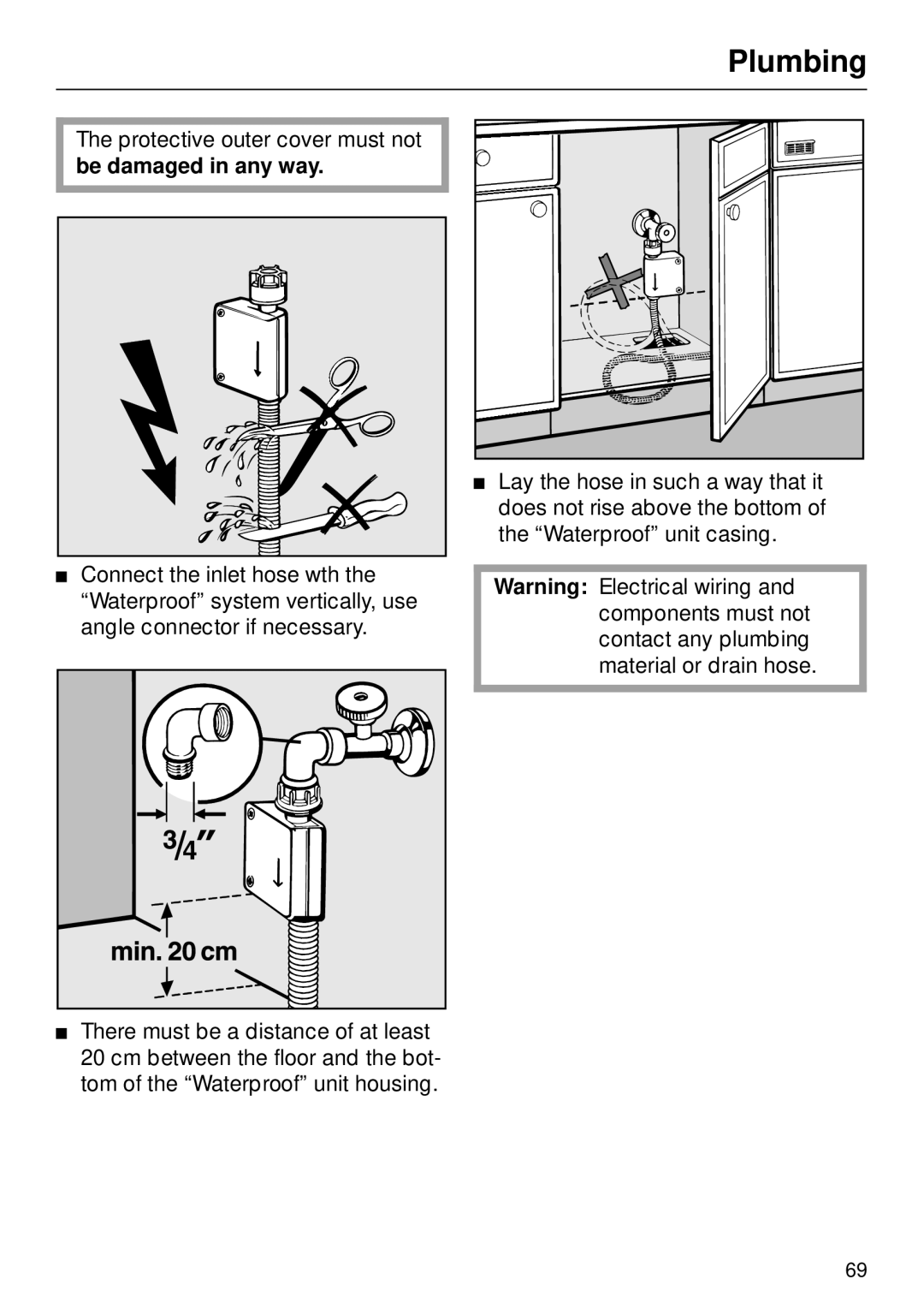 Miele G 879 SCVI installation instructions Plumbing 