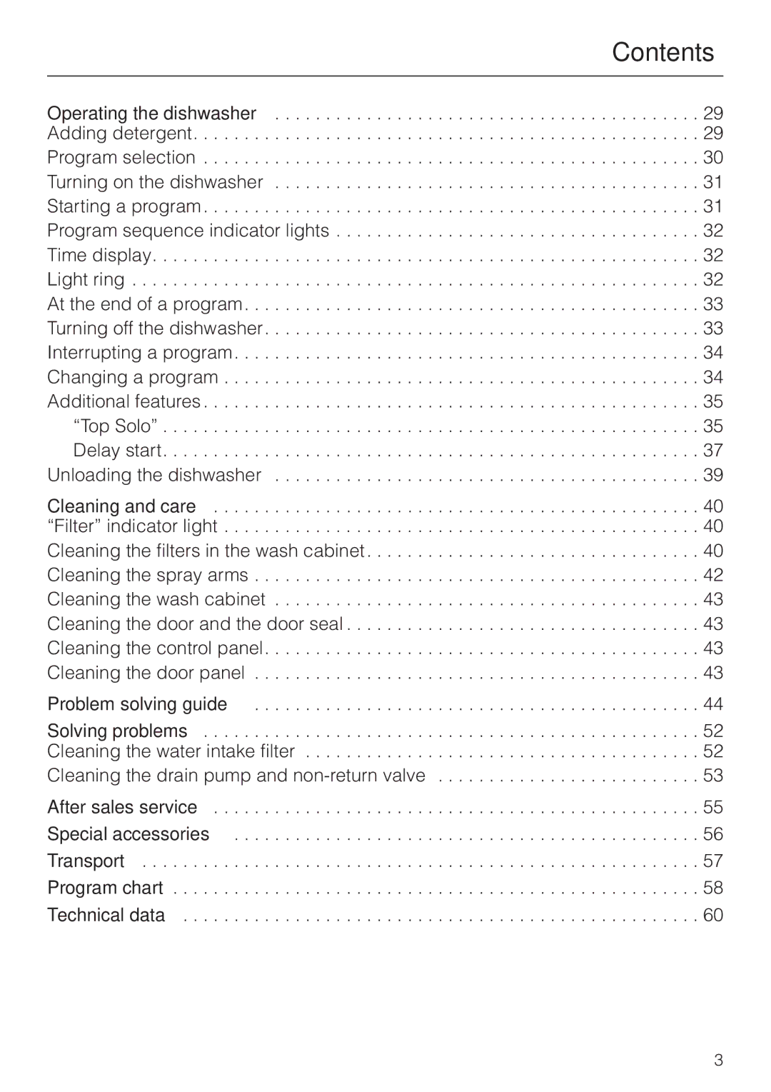 Miele G 886 manual Problem solving guide 