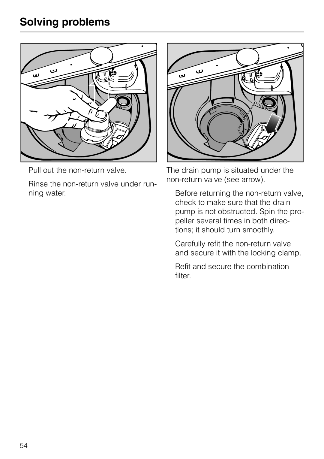 Miele G 886 manual Solving problems 