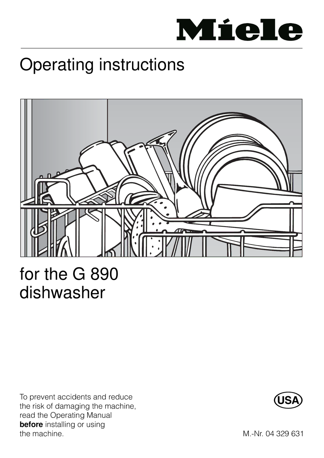 Miele manual Operating instructions For the G 890 dishwasher 