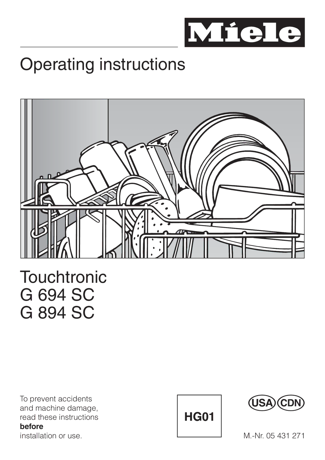 Miele G 694 SC, G 894 SC manual Operating instructions 