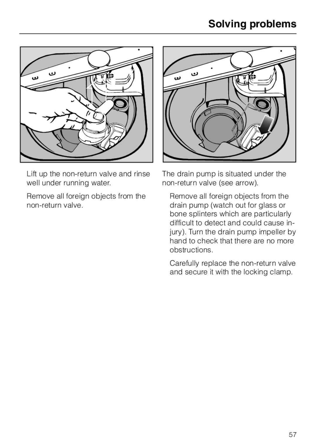 Miele G 6XX, G 8XX operating instructions Solving problems 