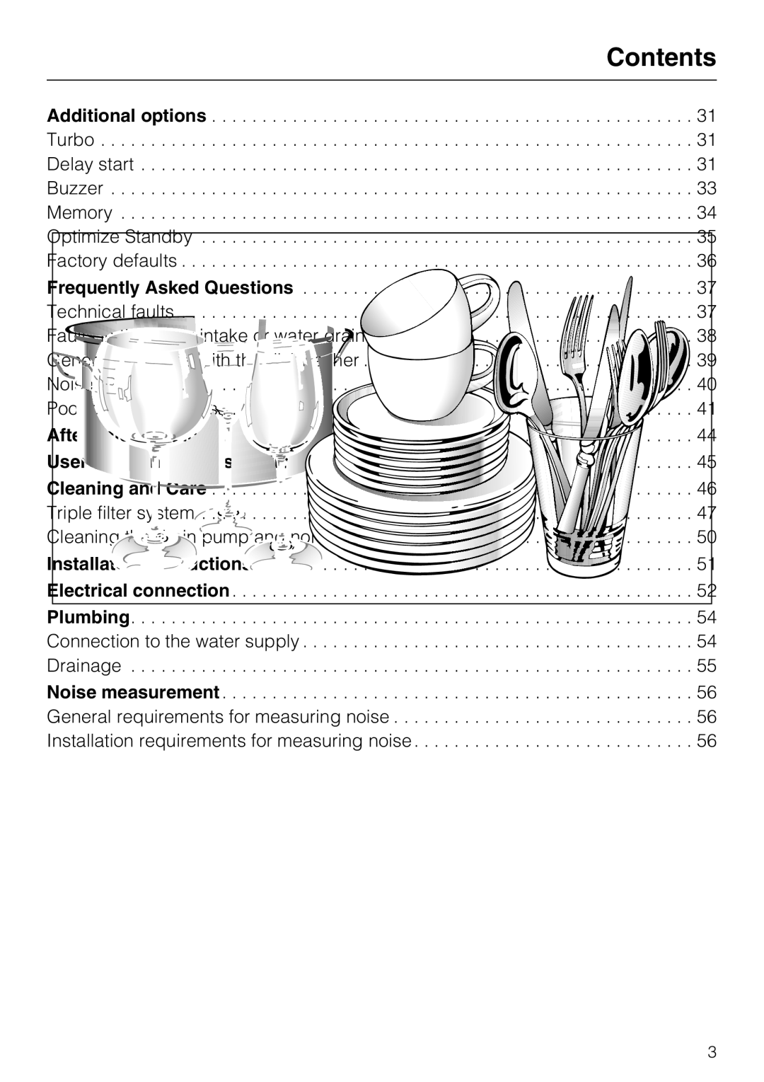 Miele G4281, G4286 manual Contents 