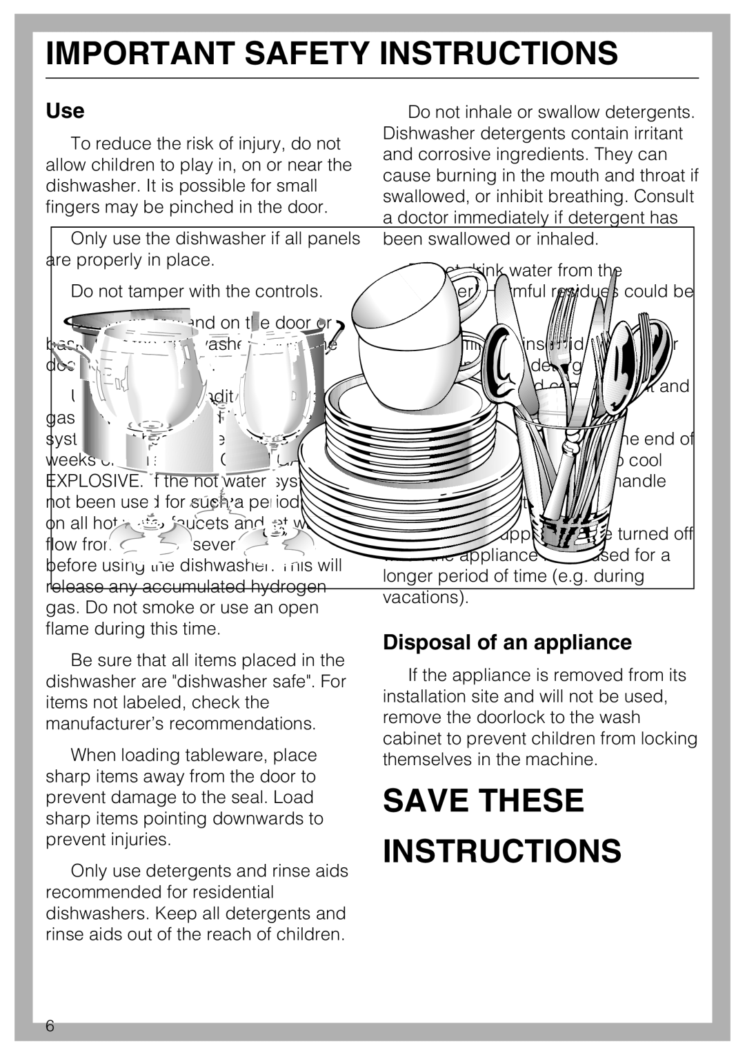 Miele G4286, G4281 manual Use, Disposal of an appliance 