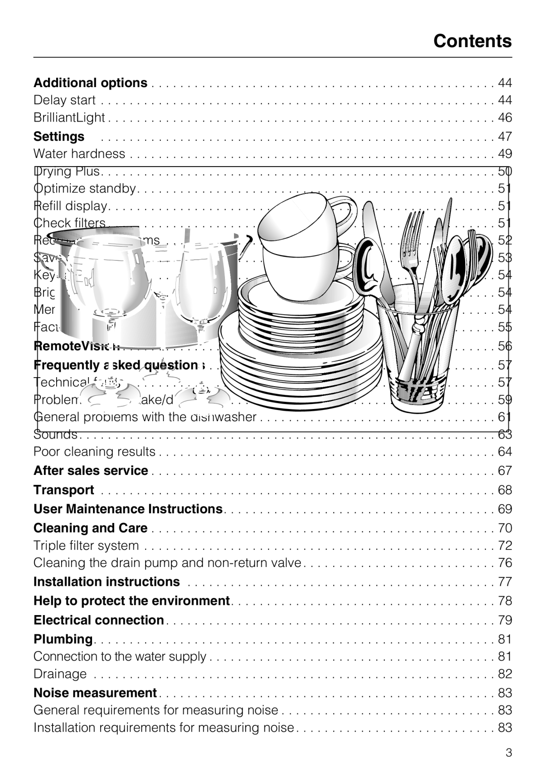 Miele G 5970, G5975 operating instructions Contents 