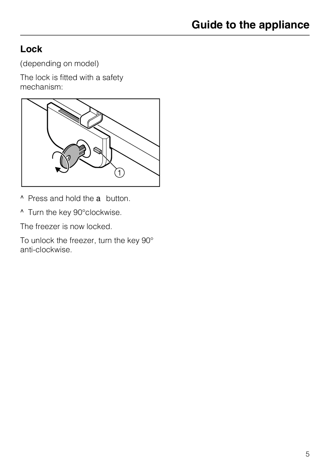 Miele GT 5xx2 S, GT 5xx4 S, GT 5xx6 S manual Lock 