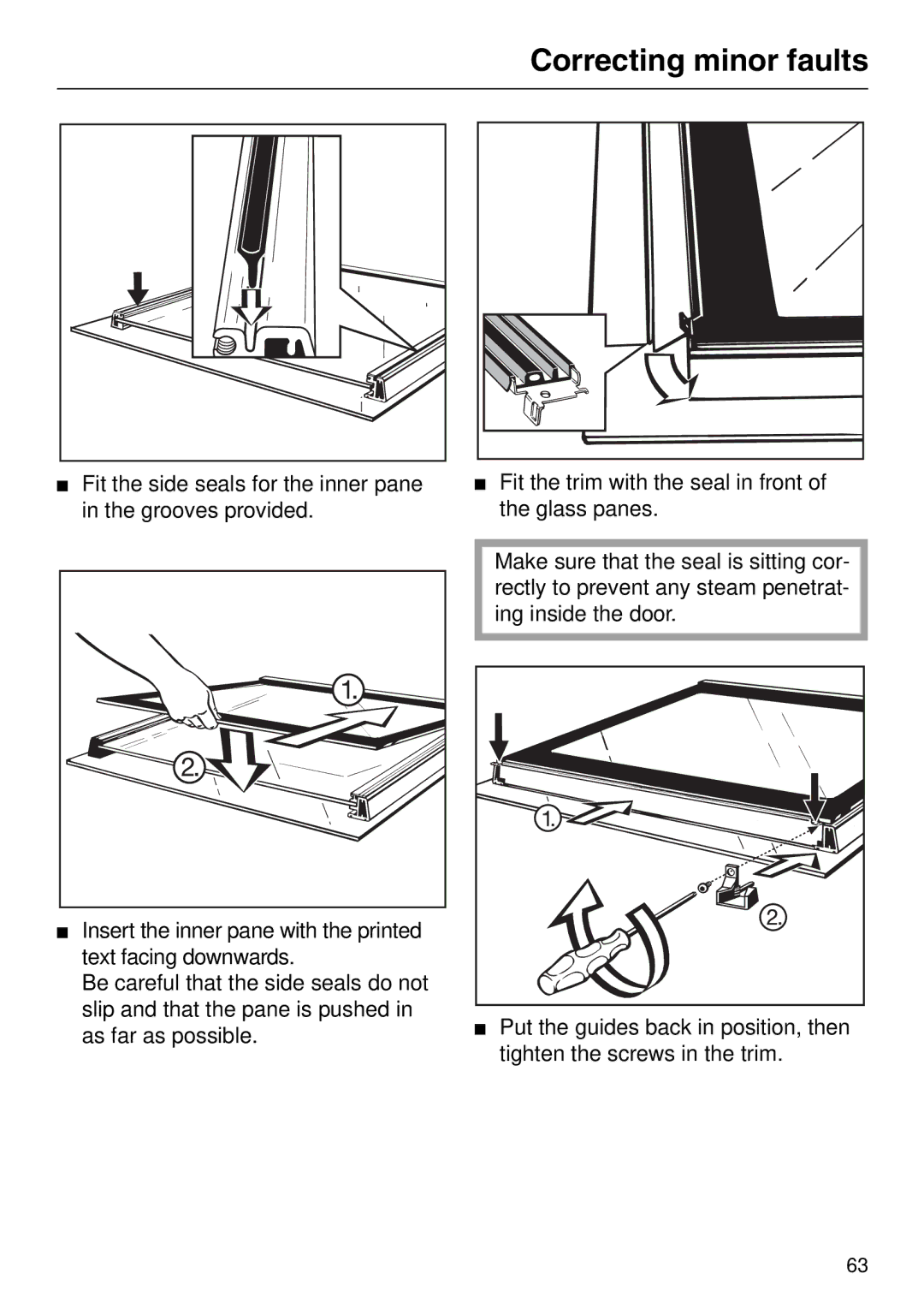 Miele H 310, H 326, H 316, H 320 manual Correcting minor faults 