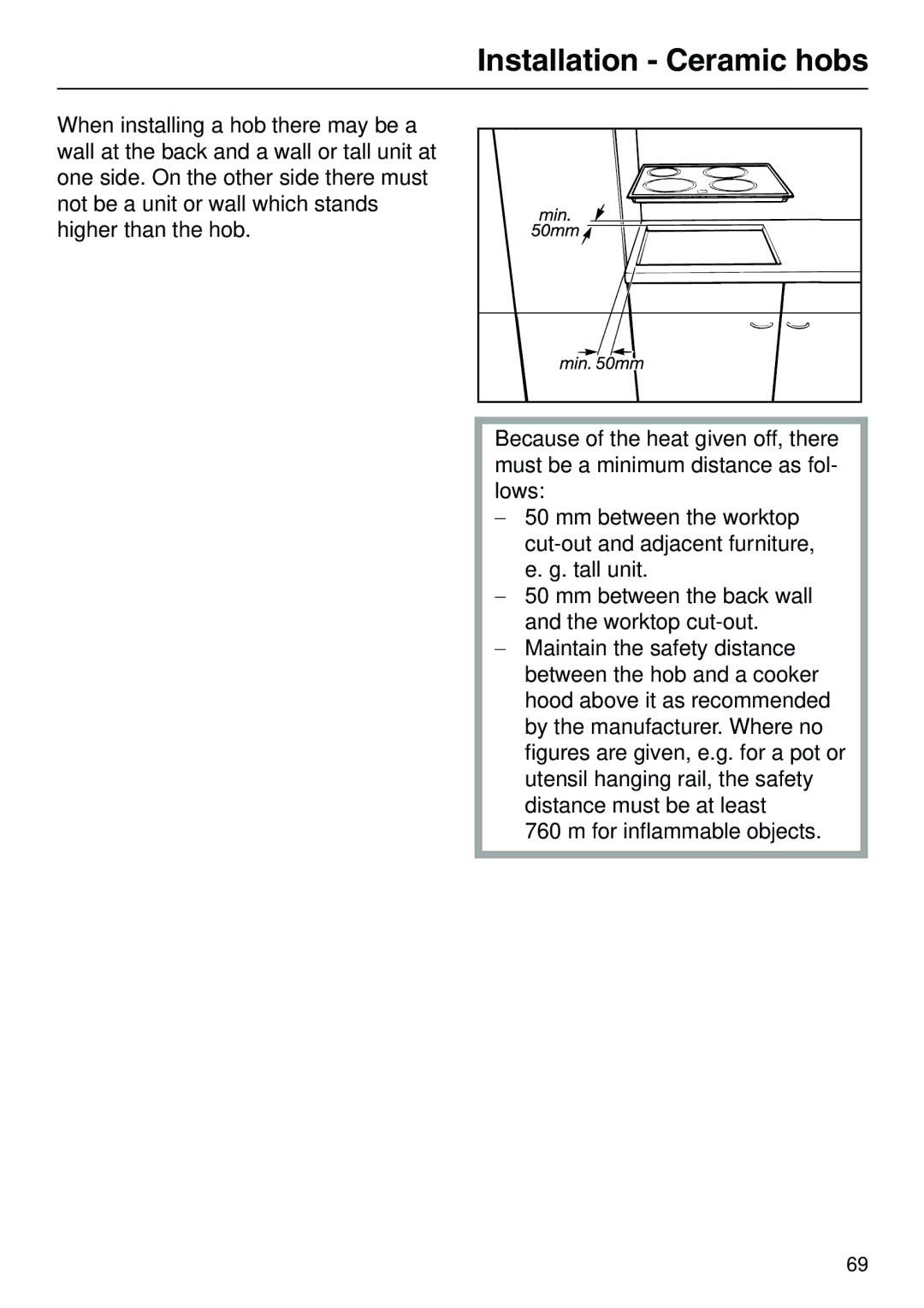 Miele H 316, H 326, H 320, H 310 manual Installation Ceramic hobs 