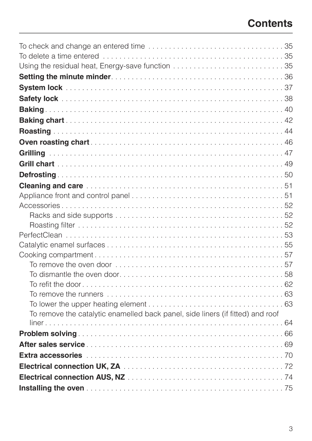 Miele H334B, H 344-2 B manual Contents 