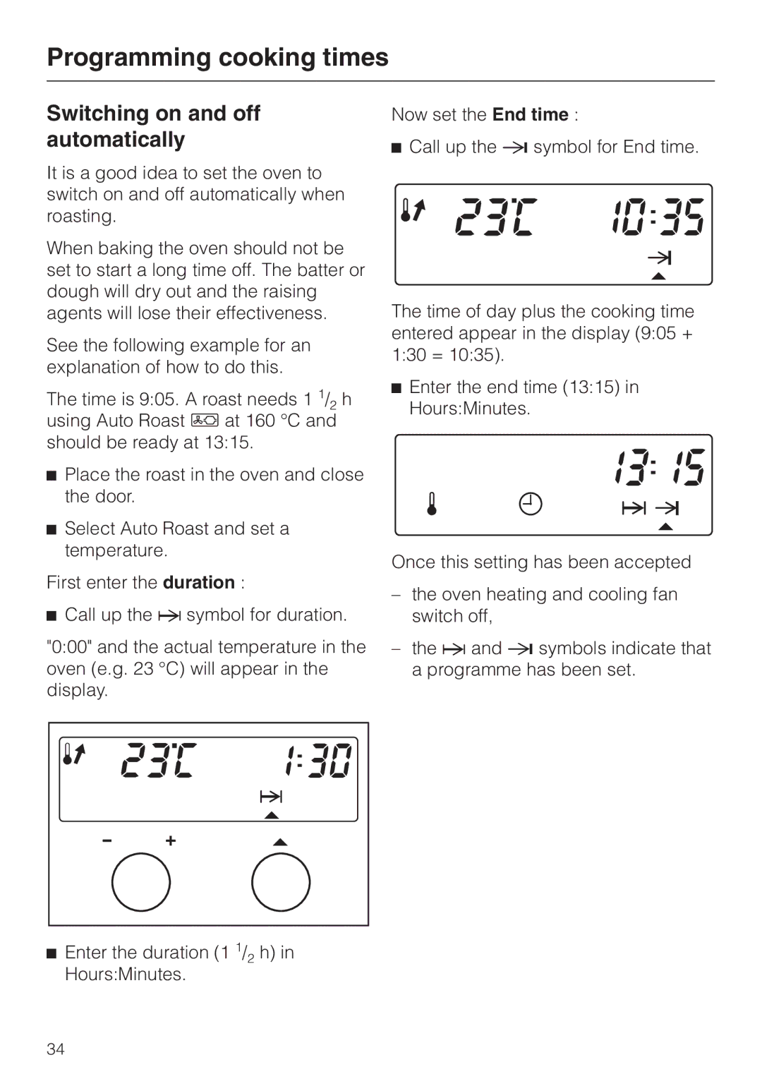 Miele H 344-2 B, H334B manual Switching on and off automatically 