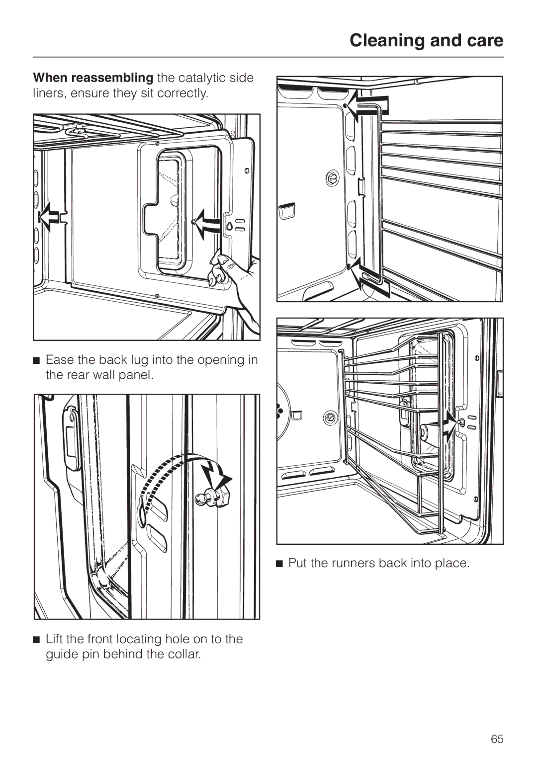 Miele H334B, H 344-2 B manual Cleaning and care 