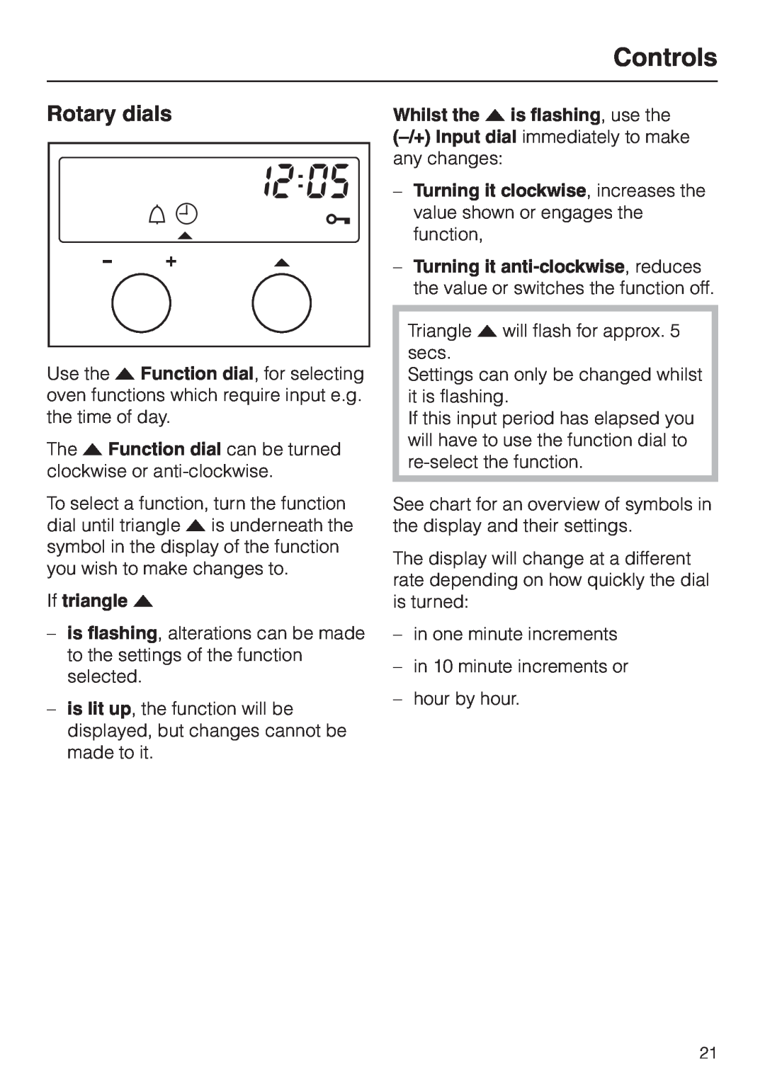 Miele H334B, H 344-2 B manual Rotary dials, If triangle, Controls 
