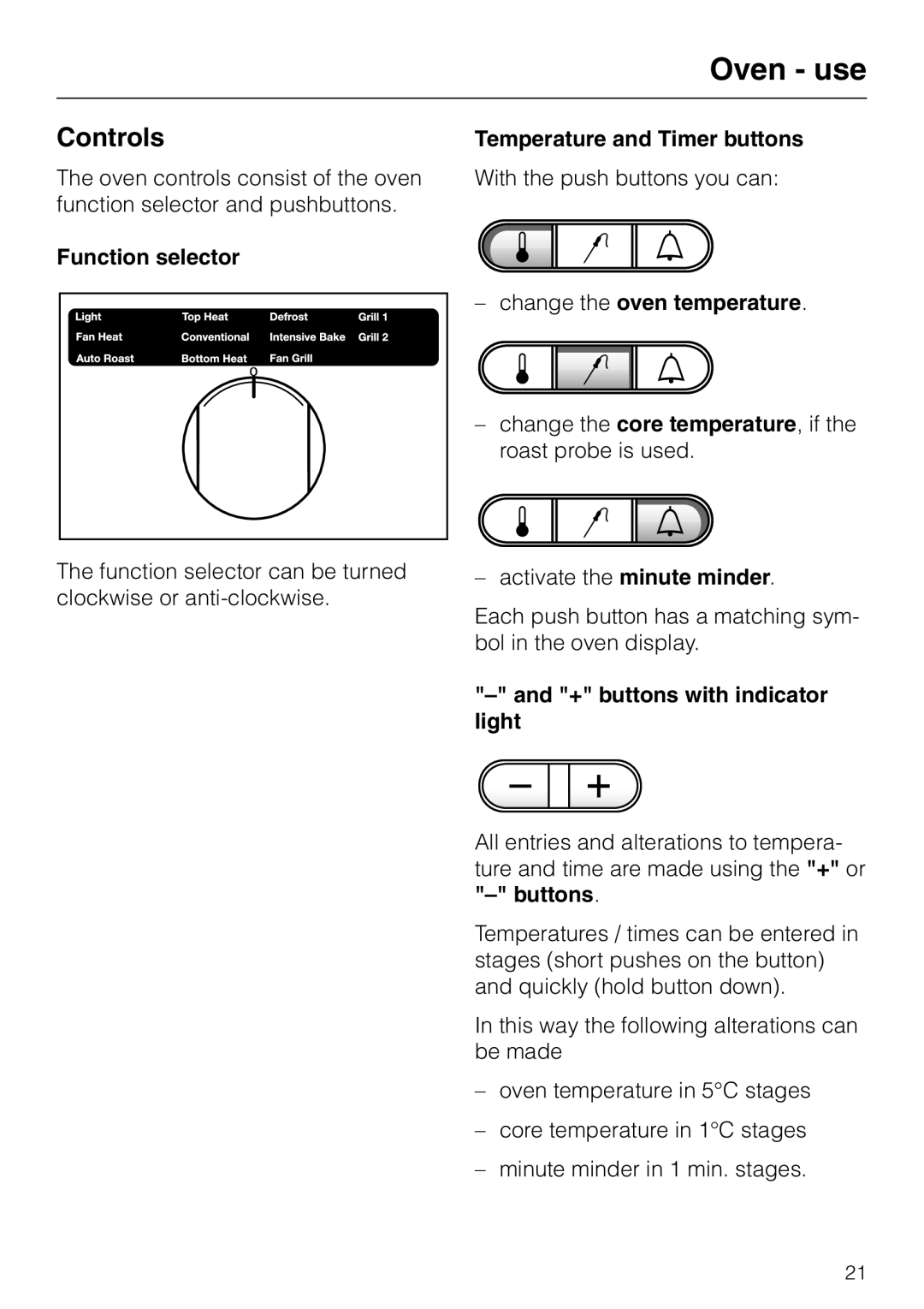 Miele H 387-1 B KAT manual Oven use, Controls 